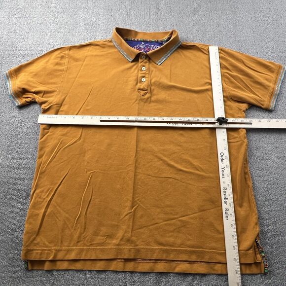 Robert Graham Polo Shirt Adult Extra Large Orange Short Sleeve Casual Men's - Picture 10 of 14